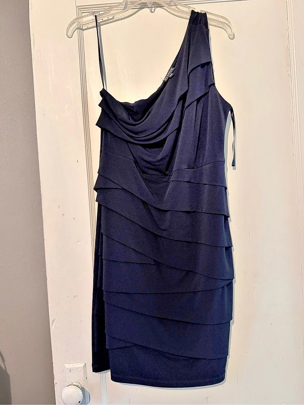 NY Collection Black Draped Mini Dress